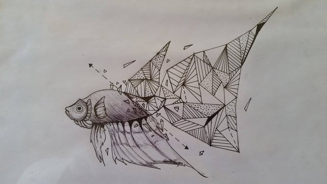 Geometric Fish Drawing by Lauren Troeger Grade 9.jpg